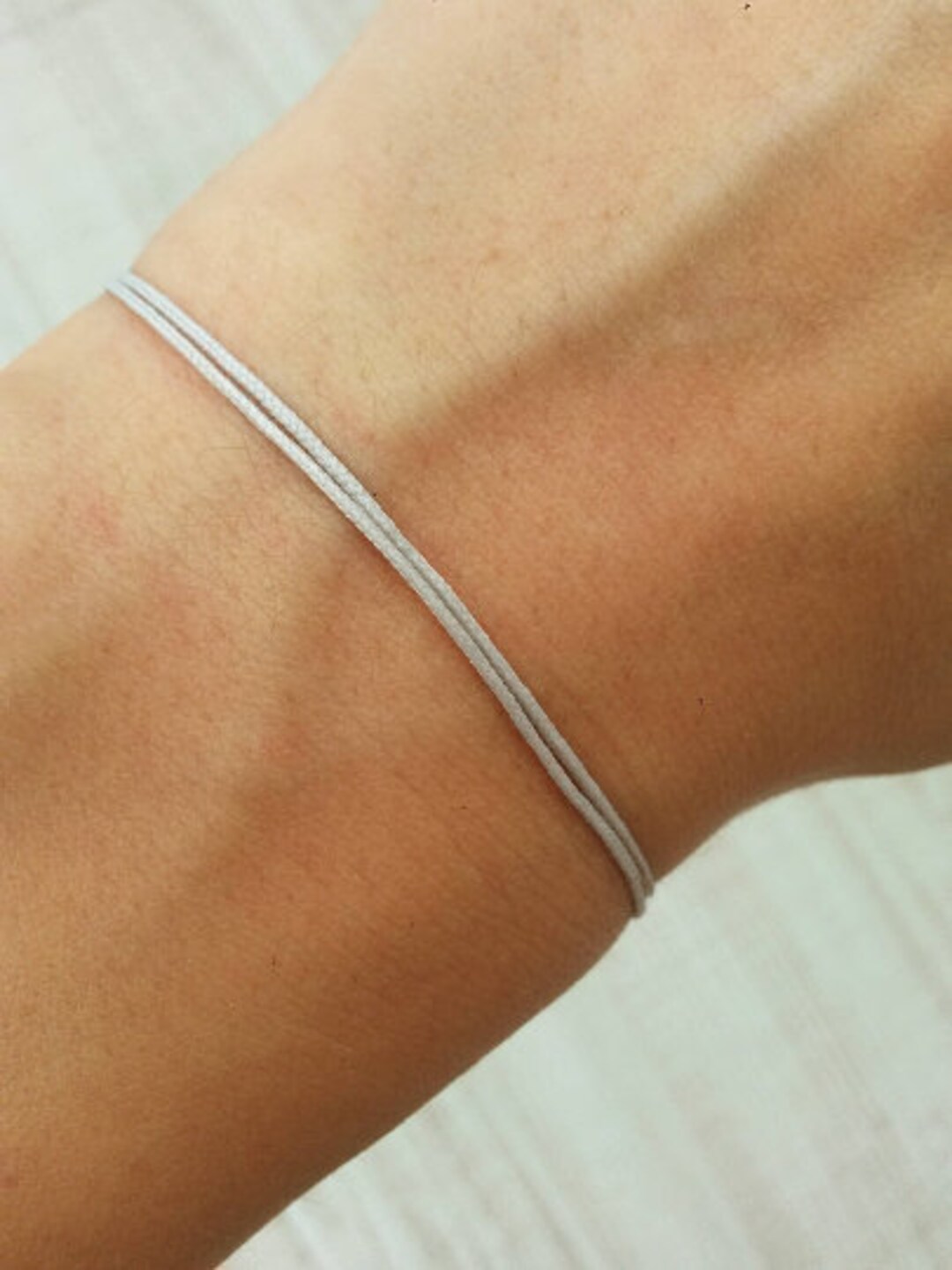 Light Gray String Surfer Bracelet for Men Gray Thread Bracelet Gray Silk String Bracelet