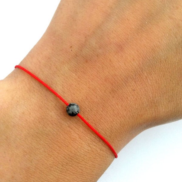 Obsidienne Hommes Rouge Ficelle Bracelet Fil Rouge Soie Bracelet Evil Eye Bracelet Kabbale Bracelet Bébé Protection Gemstone Chance Bracelet