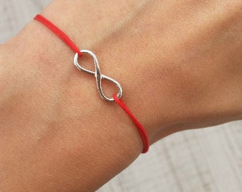 Infinity Red String Bracelet Homme Meilleur Ami Cadeau d’anniversaire Infinity Symbole Bracelet Rouge Fil Bracelet Petite Amie Cadeau BFF Infinity Love