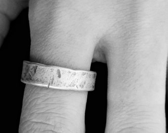 Men Adjustable Ring Sterling Silver Statement Ring Gift for Men Hammered Mens Ring Band Ring Simple Sterling Silver Ring Band