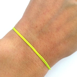 Men Neon Yellow String Surfer Bracelet Men Bracelet Neon Yellow Thread Bracelet For Men Neon Color Yellow Jewelry For Men Minimalist Man