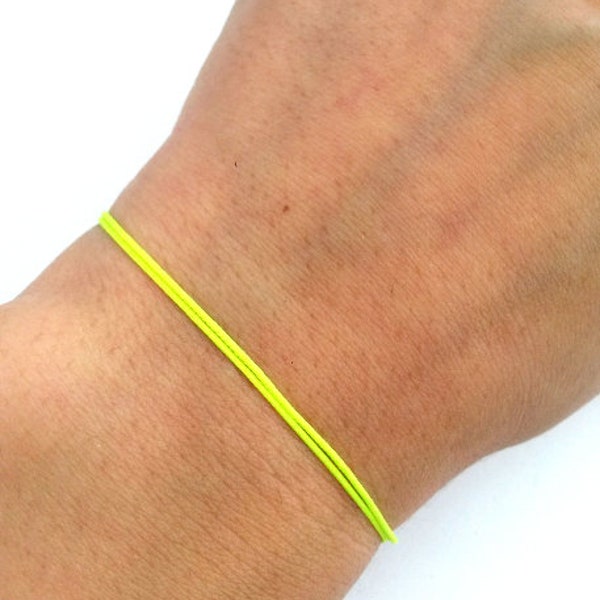 Männer Neon Gelb String Surfer Armband Herren Armband Neon Gelb Faden Armband Für Männer Neon Farbe Gelb Schmuck Für Männer Minimalist Mann