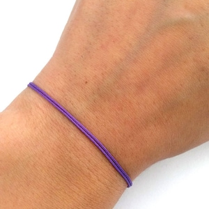 Paarse koordarmband voor heren Paarse draadarmband Kabbalah-armband boze oog armband heren rode koord heren paarse sieraden paarse zijden koord