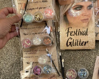 Face Glitter Pack with glitter adhesive for parties festivals etc