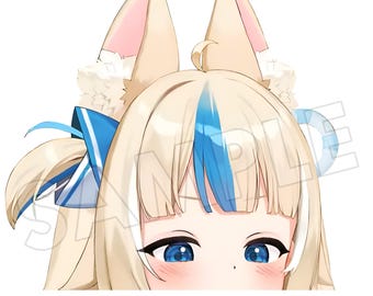 Pegatina de Samako Saba Vtuber: Fan Art troquelado de SemakoSaba