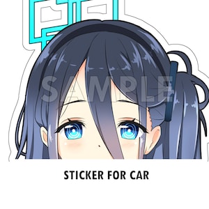 Arisu Blue archive Sticker For Car Alice Blue archive Game Tendou Alice Blue archive Sticker Peeker Stickers Kiss-Cut Stickers