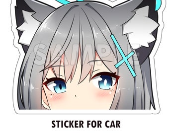 Shiroko Peeker Sticker: Blue Archive Game, Waterproof Vinyl Die-Cut