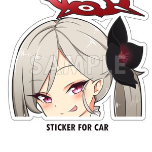 Asagi Mutsuki Peeker Sticker: Blue Archive Car Decal