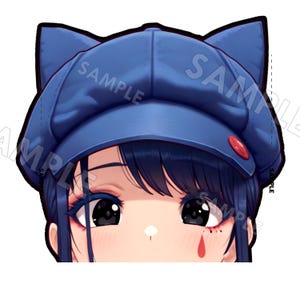 Mita Cappie Sticker: Anime Girl Peeker Die-Cut Sticker