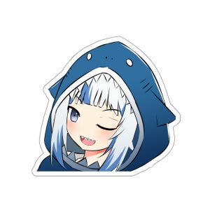 Gawr Gura Winked / Gawr gura Sticker / Gura / hololive english / Vtuber / hololiveEN decal / Shark Vtuber Kiss-Cut Stickers