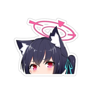 Arquivo azul Serika, Jogo de arquivo azul, Kuromi Serika, Adesivo de arquivo azul, Adesivos Peeker, Fan-Made, BlueArchive, Adesivos cortados