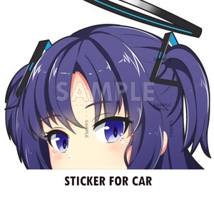 Arquivo azul Yuuka Arquivo azul Jogo Hayase Yuuka Arquivo azul Adesivo Peeker Adesivos feitos por fãs adesivos cortados