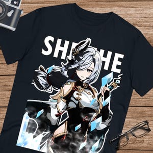 Shenhe Genshin-impact, Genshin-impact, door fans gemaakt, Shenhe, Genshin-impactshirt, uniseks ultrakatoenen T-shirt van Shenhe
