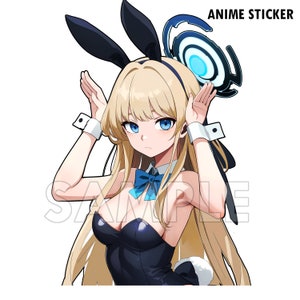 Blue Archive Asuma Toki Bunny Sticker: Water-Resistant Game Decal