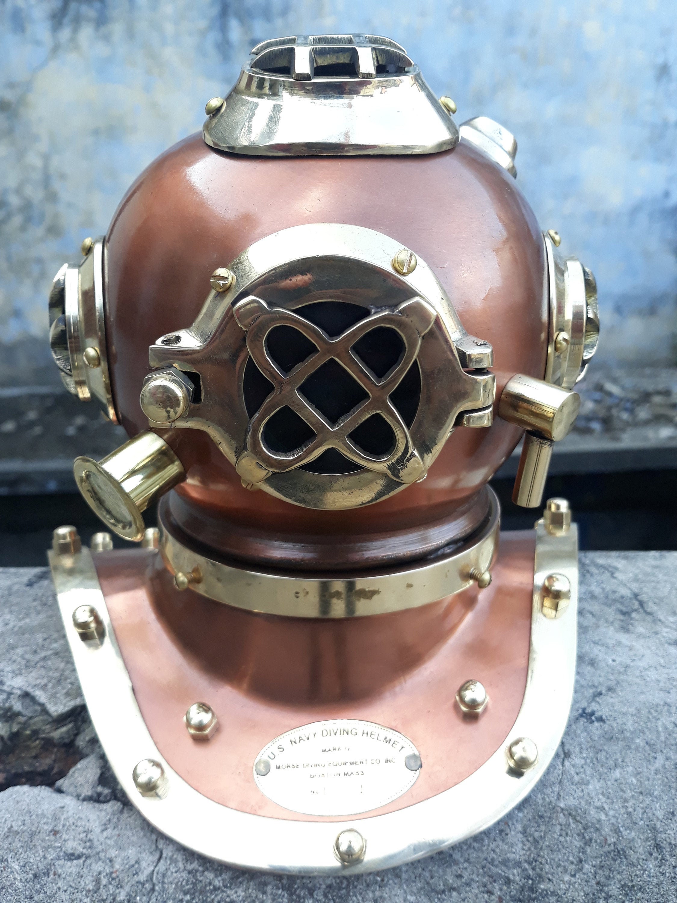 Antique Replica Divers Helmet Maritime Mark V Deep Mini Diving Brass Marine Gift 