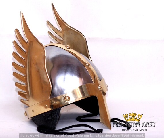 18GA Larp Steel & Brass Viking Helmet Knight Norman Warrior - Etsy Finland