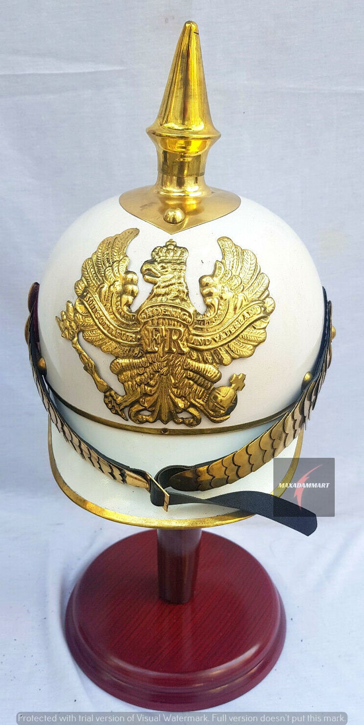 German White Pickelhaube Spiked Iron 
