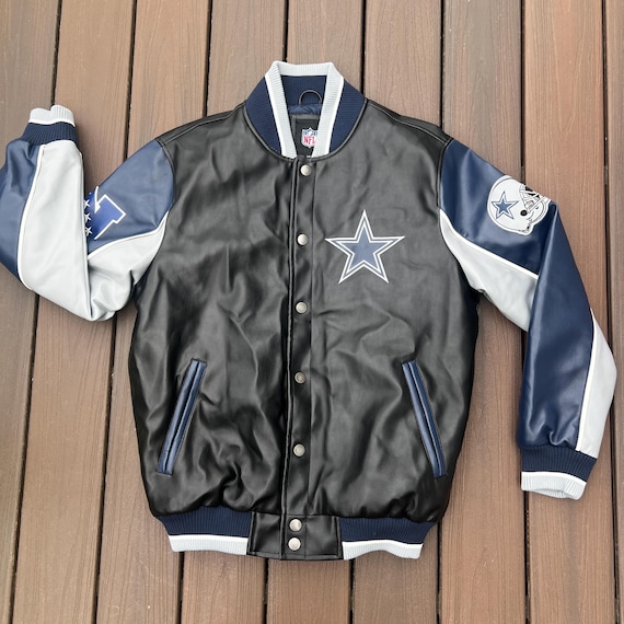 NFL Dallas Cowboys ジャケット　激レア‼︎ Vintage Dallas Cowboys Faux Leather Bomber Jacket - Men's Large