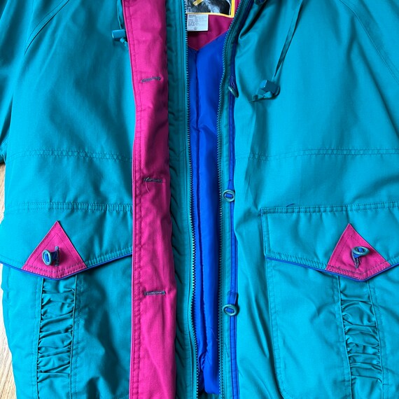 90s blue and pink ski coat - size medium - image 3