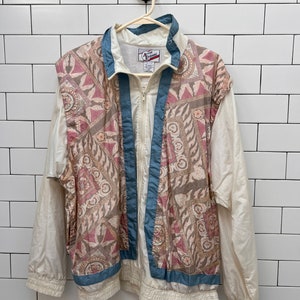 Vintage 80s Active Exchange Windbreaker Jacket – Unisex Small Retro Geometric Style