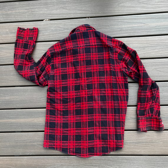 Western Red and Black Flannel Button Down Shirt -… - image 6