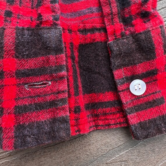 Western Red and Black Flannel Button Down Shirt -… - image 4