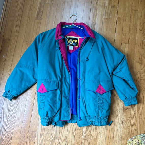 90s blue and pink ski coat - size medium - image 1