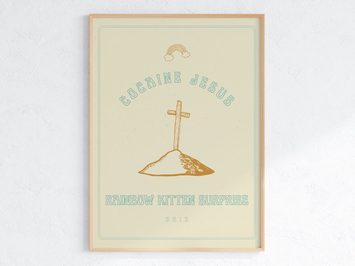 Cocaine Jesus by Rainbow Kitten Surprise Poster Download Etsy