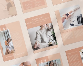 Feminine EBook Canva Template – For Coaches, Minimalist Design