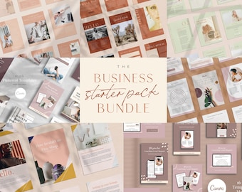 The Business Starter Pack Bundle - Canva Template, Minimalistic Design, Spiritual coaches, Mindset Coaches, Female Entrepreneur