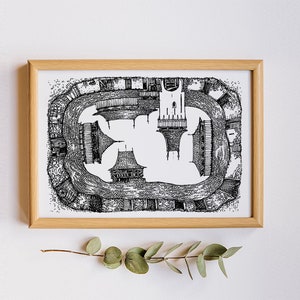 Romania Viscri Citadel Art Print, Village Art Gift from Romania, Romanian Traditional Gifts, Abstract Art Viscri Unesco, Transylvania Gift