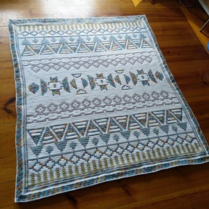 tribal mosaic overlay crochet blanket pattern