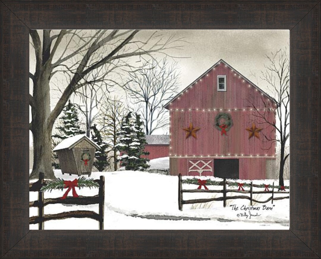 Christmas Barn by Billy Jacobs, Art Print, Home Decor, Rustic Chic