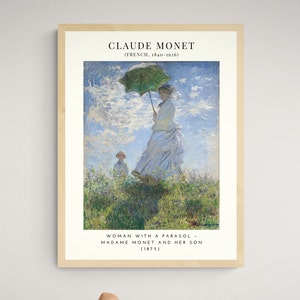Woman with a Parasol – Madame Monet and Her Son (1875) by Monet, Vintage, Museum,