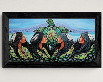 Mujeres Tortuga de Jackie Traverse, Arte Nativo, Arte Indígena