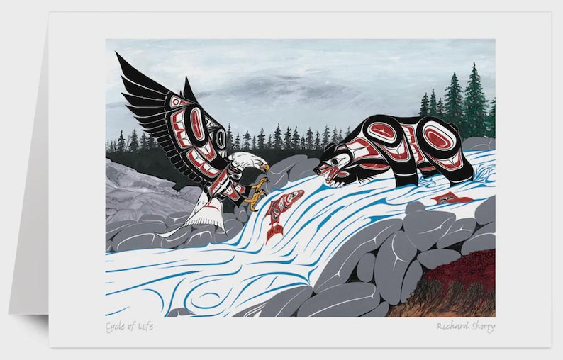 Cycle of Life by Rickard Shorty, Native Art, Indigenous Art ArtCard Blank inside