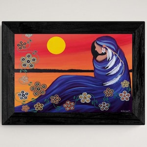 Evening Sun Woman by Betty Albert, Art Print, First Nation, Indigenous Art