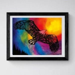 Eagle Medicine by Betty Albert, Art Print, First Nation, Indigenous Art