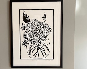 Dahlia Vase Print