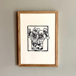 Nasturtiums Lino Print (Limited Edition)