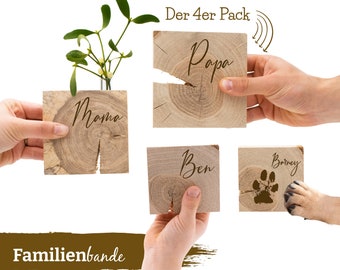Holzdekoration für Zuhause, 4er Set