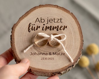 Ringkissen aus Holz für Hochzeit, personalisiert | modernes Ringkissen für Hochzeit Standesamt, freie Trauung, Kirche | Für immer