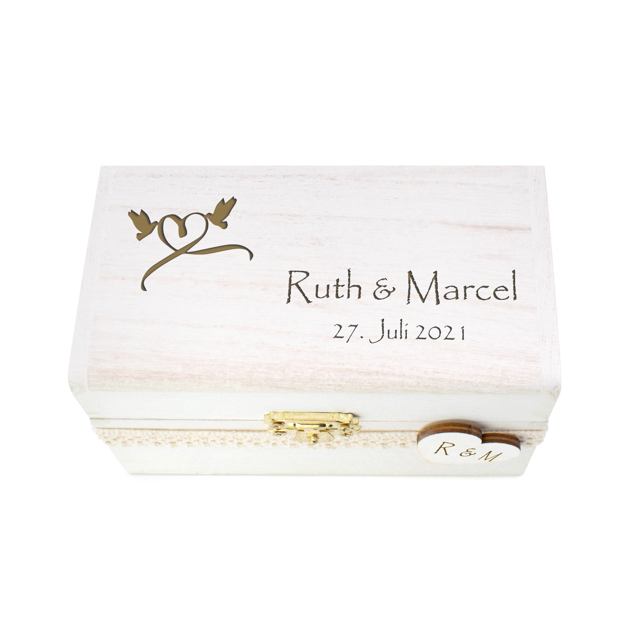 Ringschatulle Ringbox Holz für Hochzeit personalisiert mit Etsy.de