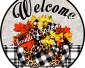 Fall Pumkpin Sign,Plaid Pumking Sign,Cheetah Print Sign,Fall Wreath Sign,Wreath Sign,Sublimation Sign,Wreath Attachment,Pumkpin Sublimation