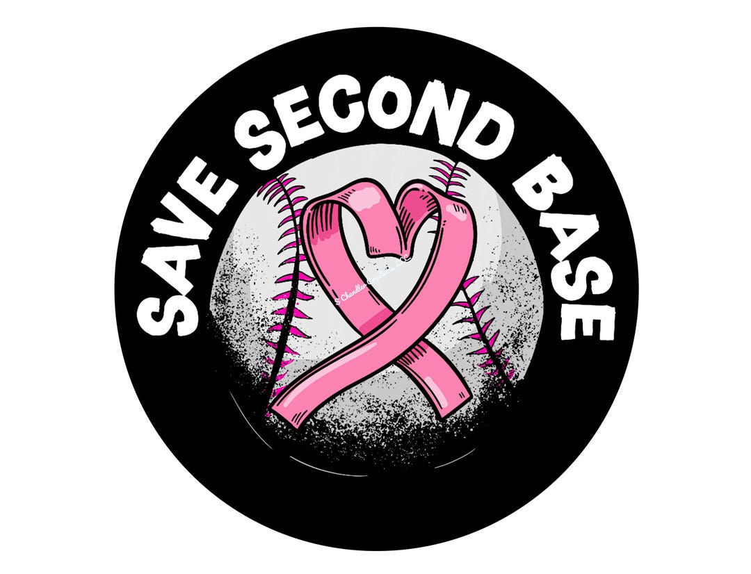 Save 2nd Base Sticker Save Second Base Breast Cancer Awareness Wreath Sign, Wreath Sign ...
