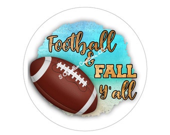 Football and Fall Yall Wreath Sign,Fall Wreath Sign, Autumn Wreath Sign,Metal Wreath Sign,Round Wreath Sign,Signs for Wreaths