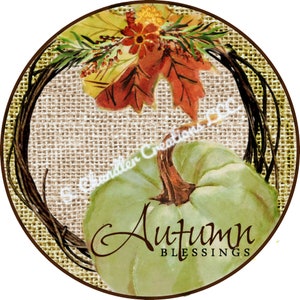 Autumn Blessings Wreath Sign,Pumpkin Wreath Sign,Fall Wreath Sign,Wreath Signs,Metal Wreath Sign,Round Wreath Sign, Signs for Wreaths