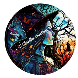 Witch Wreath Sign, Happy Halloween Wreath Sign, Wreath Signs, Metal Wreath Sign, Round Wreath Sign, Signs for Wreaths