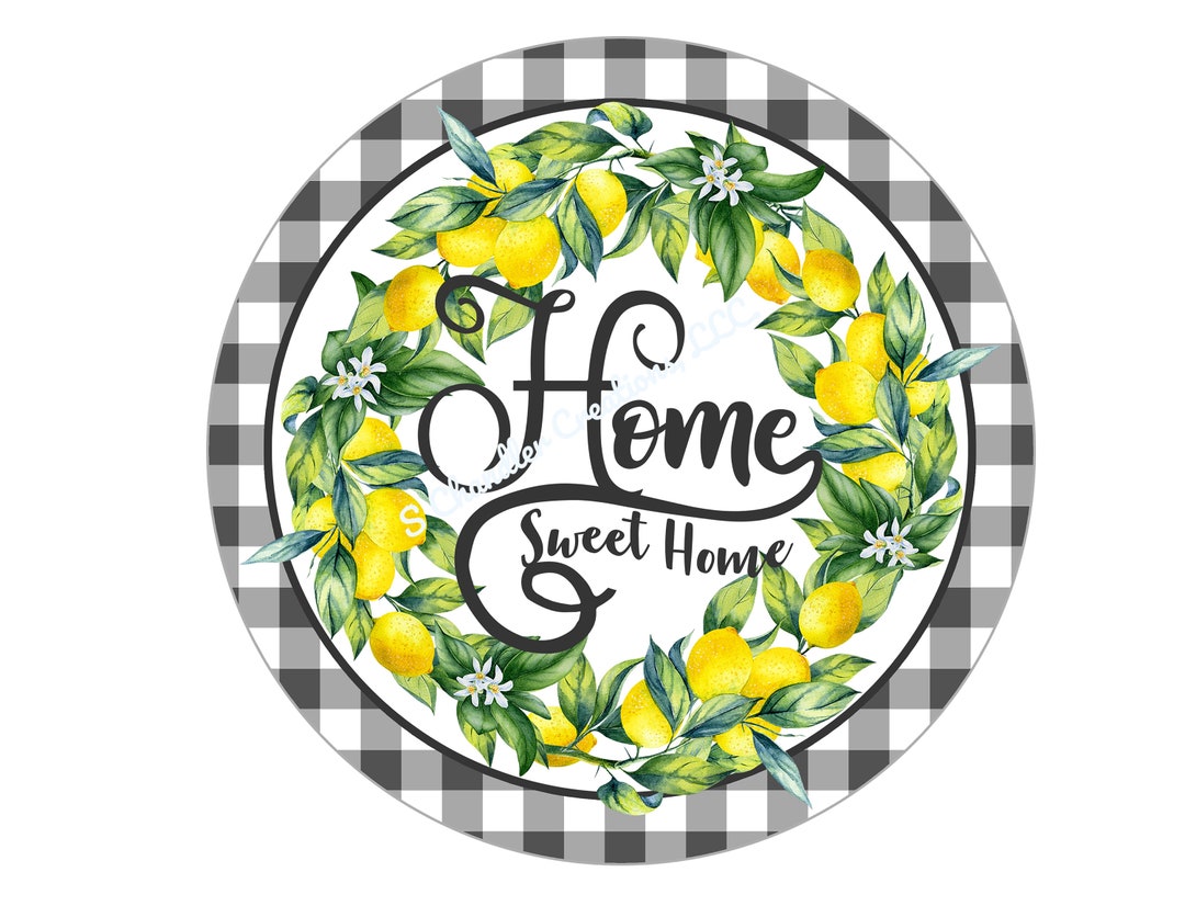 Home Sweet Home Wreath Sign,lemon Wreath Sign,metal Wreath Sign,round