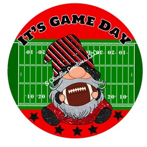 Its game day Wreath Sign, Gnome Football Wreath Sign,Football Wreath Sign, Wreath sign,Wreath attachment,Door hanger,Football wreath sign